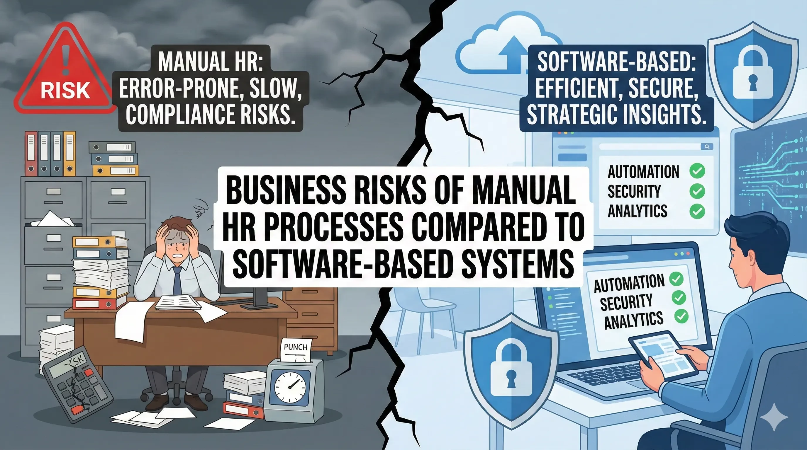 Business Risks of Manual HR Processes Compared to Software-Based Systems